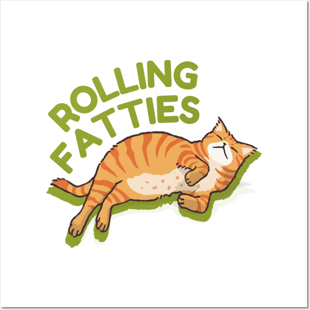 Rolling Fatties Funny Weed Cat Marijuana Wall Art by StarMa